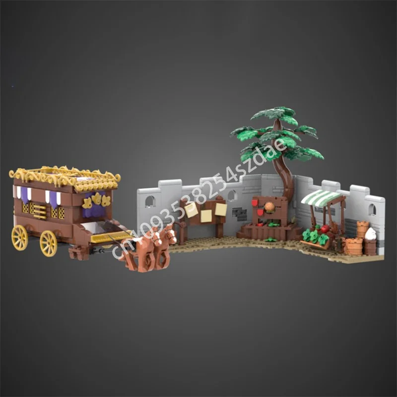 

874 шт. MOC, средневековый замок из таблеток, строительные блоки, креативная рождественская игрушка, подарок для творчества, рождественская игрушка в подарок