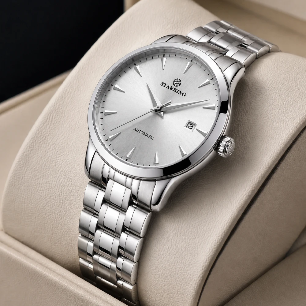 

STARKING Men's Automatic Mechanical Watch Business Men Automatic Watches Waterproof Sapphire Sports Wristwatch with Date Display