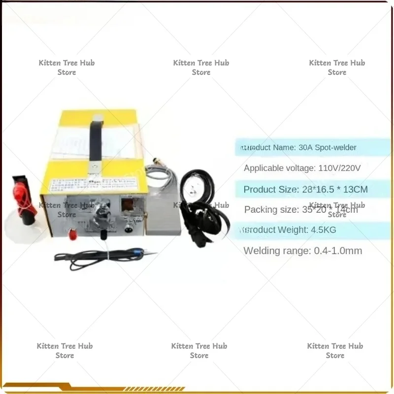 80A 110V Pulse Sparkle Spot Welder with Handle Tool Portable Spot Welding Machine for Gold Silver Platinum