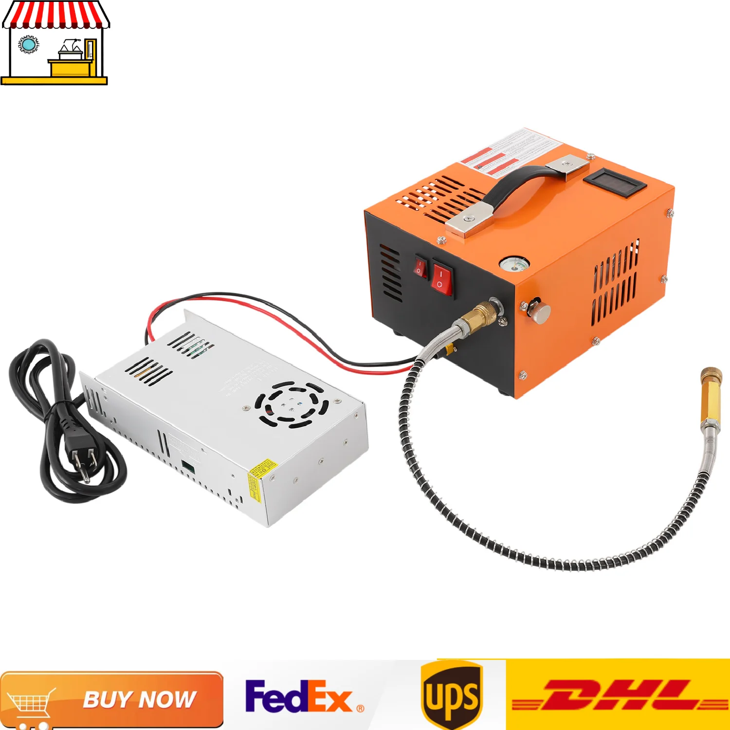 Compressor de ar PCP de alta pressão 12V/110V |    Compressor de ar 4500PSI/30MPa com transformador