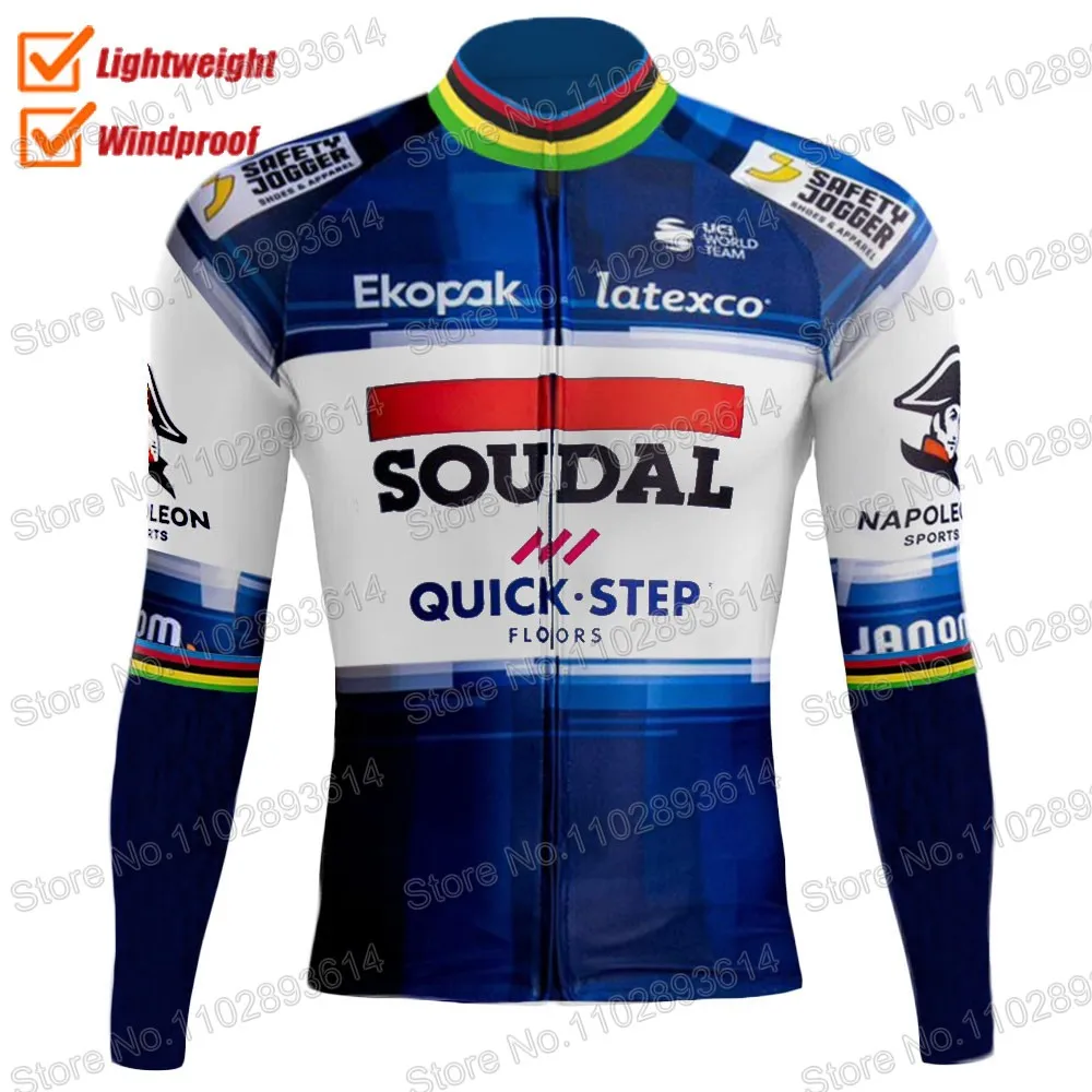 Belgium Soudal Quick Step Team 2023 Wind Vest Mens Cycling Jacket Windproof Cycling Jerseys Long Sleeve aaa MTB Maillot Cyclisme