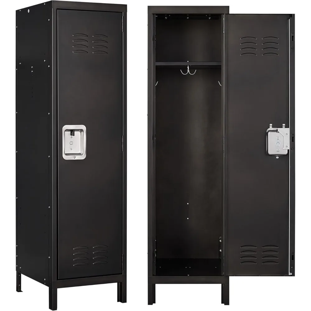 

Metal Storage Locker, Lockable Employees Metal Locker with Door, 55" Height Steel Locker for Home, School, Office, Gym (Retro Bl