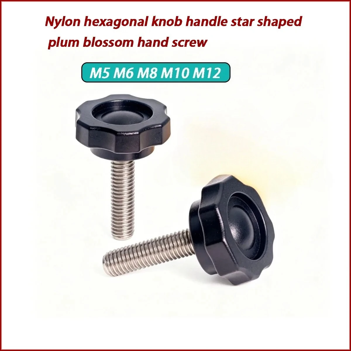 Nylon Hex Star Knob Handle Plastic Flower Hand Tighten Screw Star Shape Grip Fastener