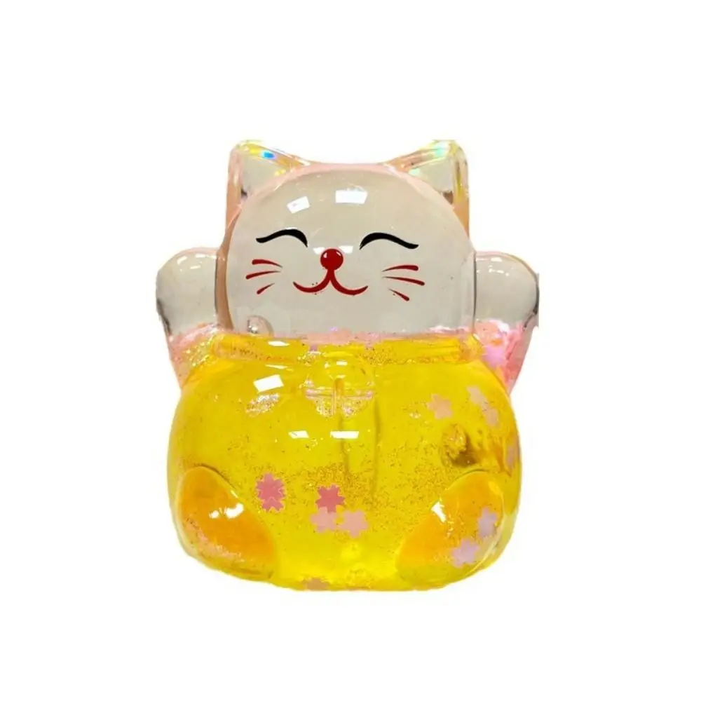 Nagaya fortuna gato doce cor gato bonecas brilhante bonito boneca ornamentos de mesa adorável mini gato dos desenhos animados modelo brinquedo jóias presentes