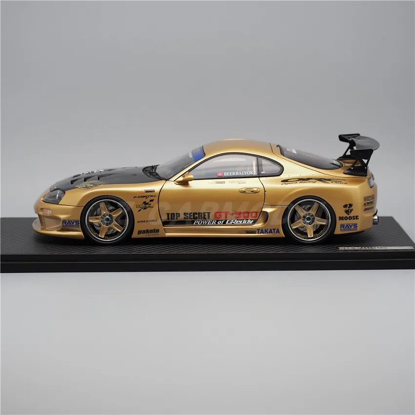 โมเดลรถจำลอง IG 1:18 TOP SECRET GT300 Supra A80 สีทอง IG3743 JDM รุ่นลิมิเต็ดอิดิชั่น ทำจากเรซิ่นและโลหะ ของเล่นสะสม