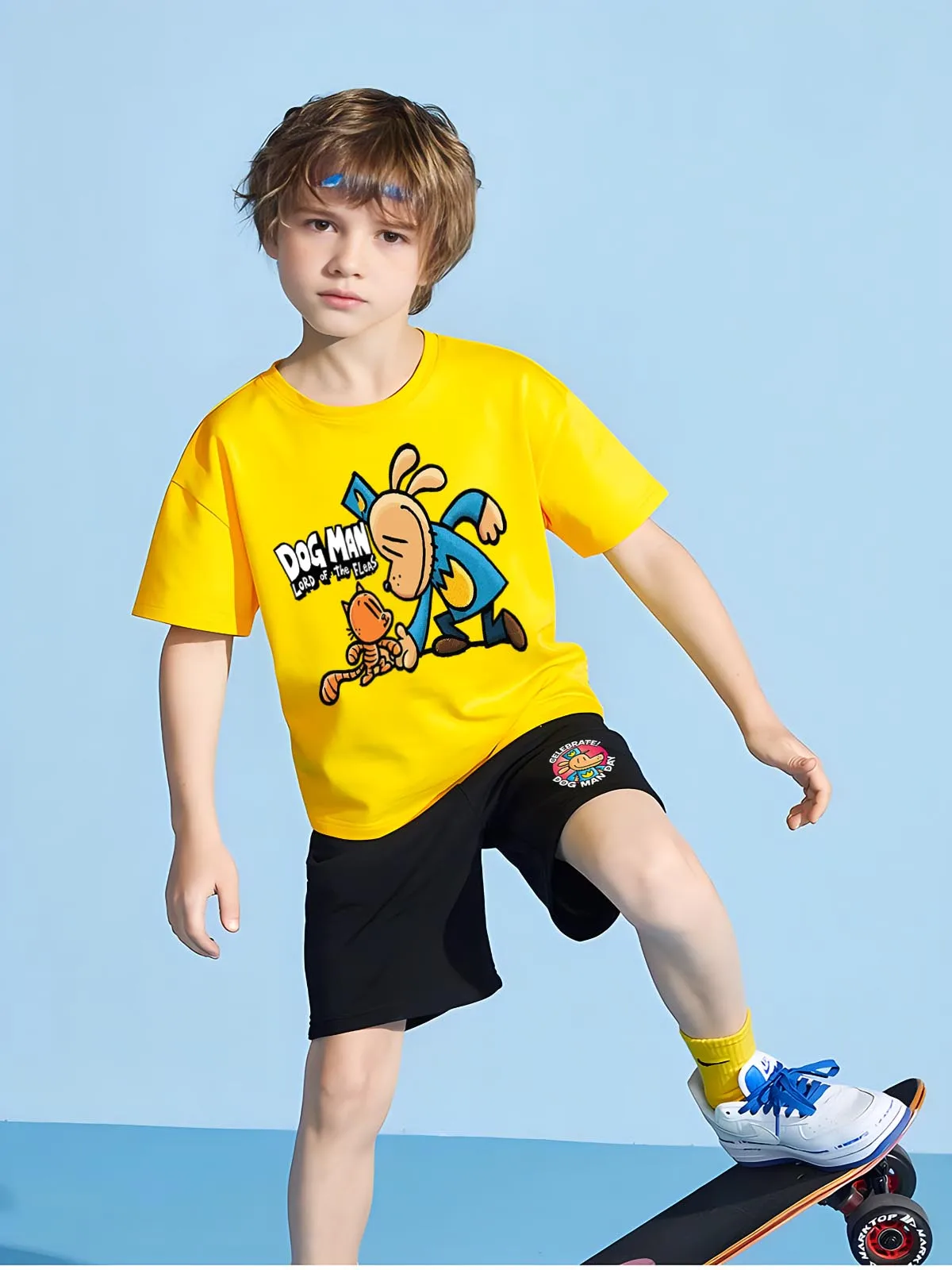 Summer Kids Clothes Cartoon Dog Man Tshirt Short Sleeve T-shirt for Boys Girls Tees Soft Tops Merch Book Lover Captain Costume