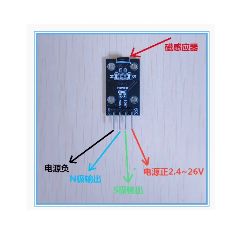 Magnetic direction sensor magnetic field NS North South pole judgment circuit board