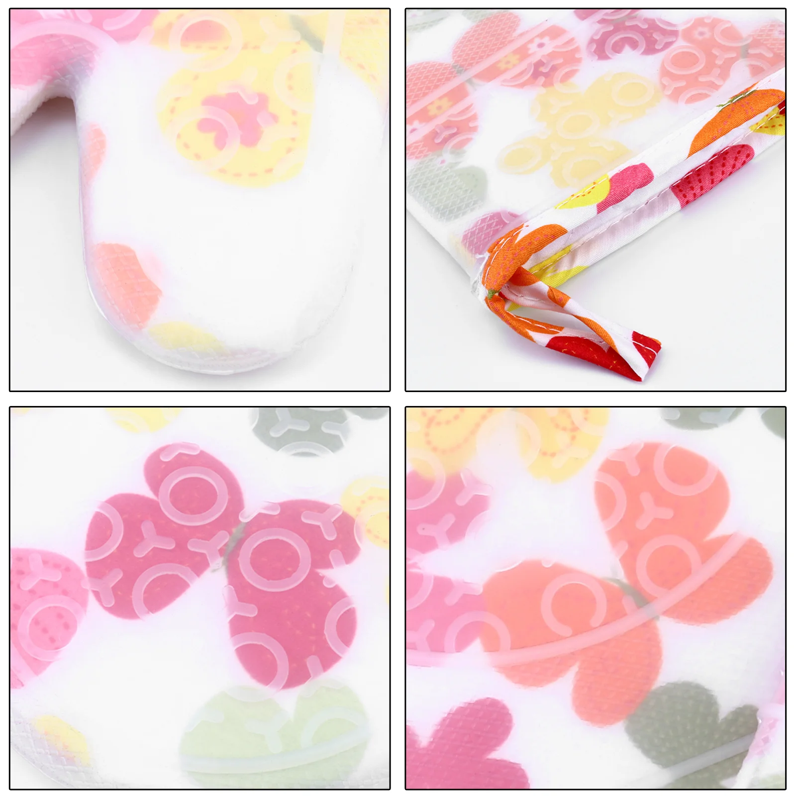 

2Pcs Heat Resistant Silicone Oven Mitts Nonslip Gloves Kitchen Microwave Cooking Baking Barbecue Gloves Anti-Scald Protective