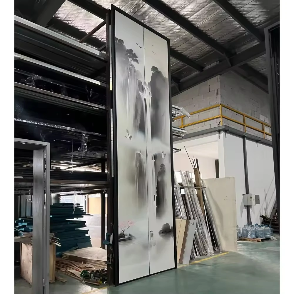 Popularne, nowoczesne drzwi zabezpieczające w nowym chińskim stylu, ekskluzywne drzwi wejściowe do wejść w domach.