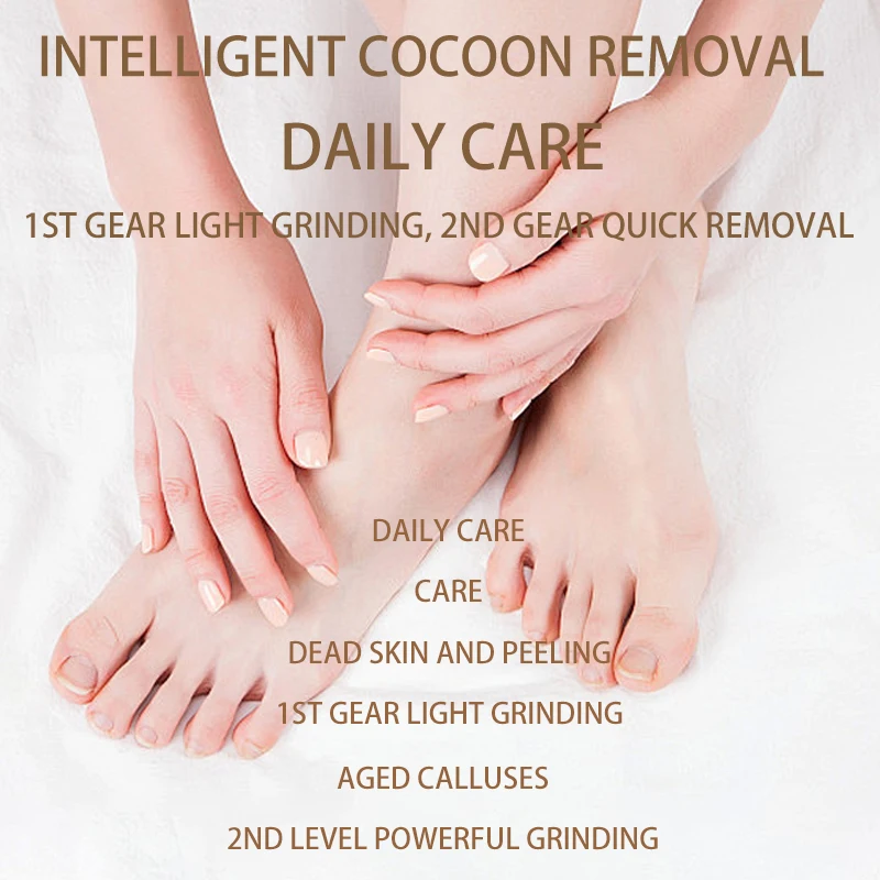 ไฟฟ้าแคลลัสRemover Professionalแฟ้มเท้าเครื่องบดPedicureเครื่องชาร์จHeel Cracked Dead Skin Scrubber 3 หัว