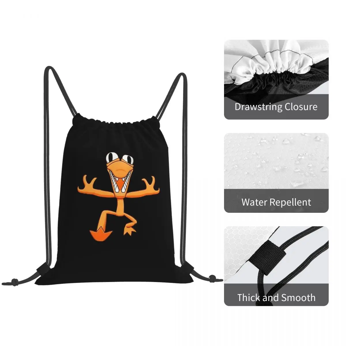 Orange Rainbow Friend Backpacks Fashion Drawstring Bags Shoes Bag Book Bags for Man Woman Students