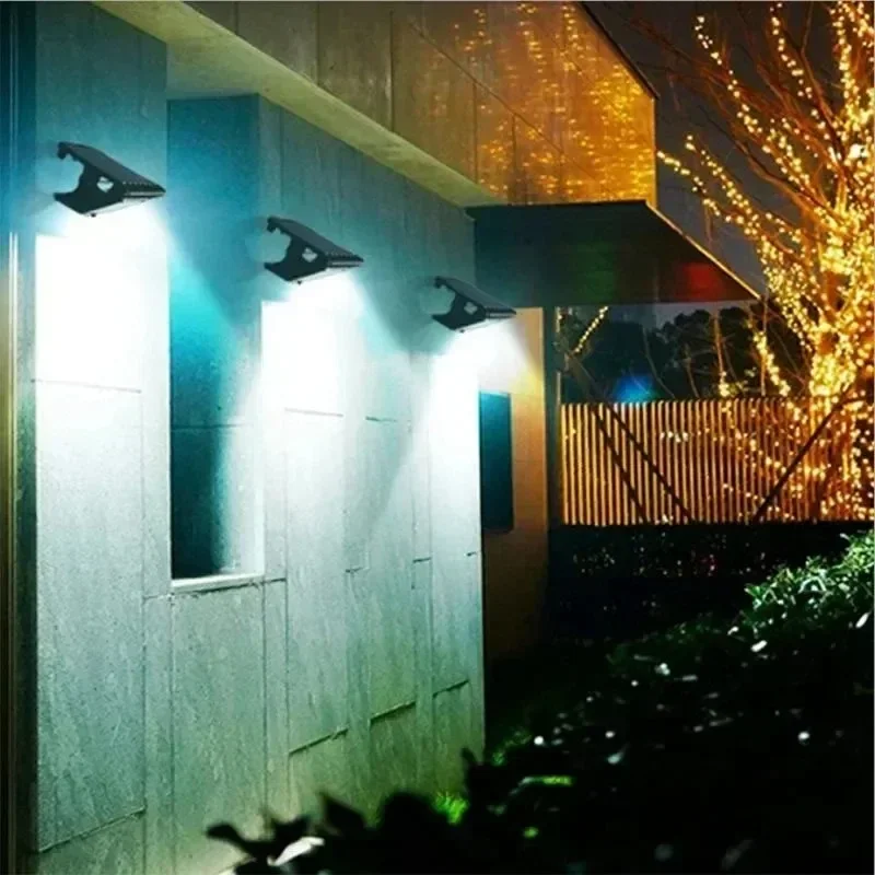 Luces solares LED de alta potencia para jardín al aire libre, Clip de luz Solar, Sensor de movimiento, lámpara de Camping, valla, paisaje de calle, decoración de pared