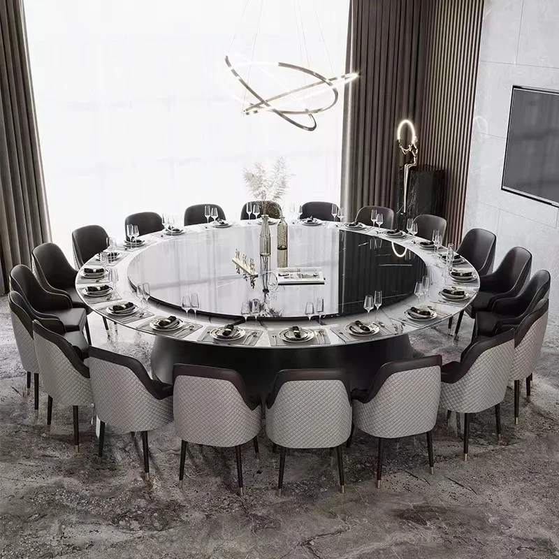 custom.Hotel Dining Table Large Round Marble Table Marble 20-person Restaurant Club Restaurant Round Modern Dinin view 5