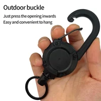 1pc Steel Wire Tactical Automatic Retractable Buckle Rope Camping Supplies Anti-theft Elastic Keychain Carabiner Buckle Rope캠핑용품 3