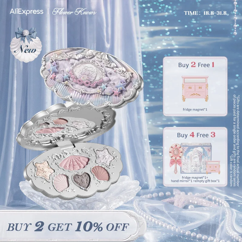 

6-цветная палитра для макияжа Flower Knows Shell's Jewel Collection