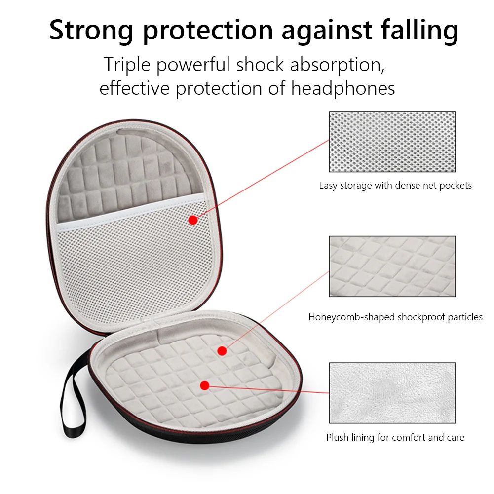 حقيبة تخزين صلبة صندوق سماعة الرأس حافظة سماعة رأس صلبة لـ JBL TUNE 750BTNC/T700BT Anker Soundcore Life Q 20