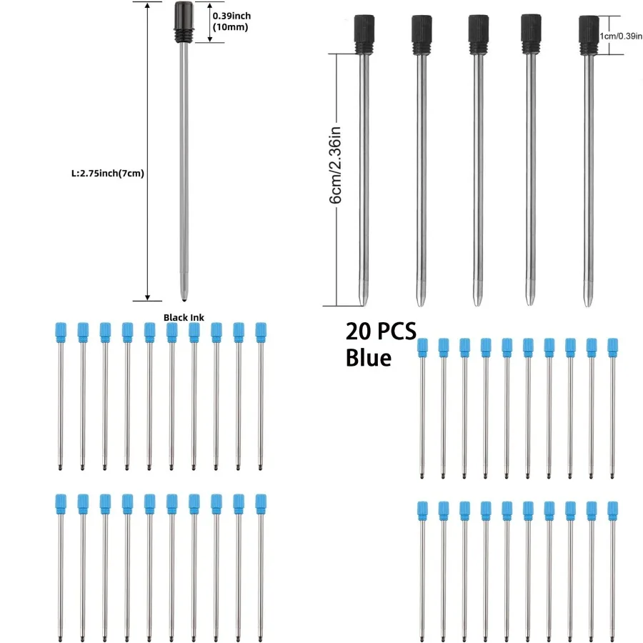 

Стержень для синей шариковой ручки 2,75 дюйма, совместимый со стилусом Diamond Crystal и шариковыми ручками для точного письма и гладкости.