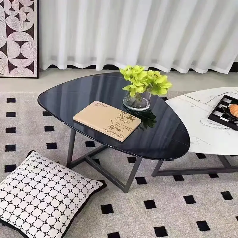 طاولة قهوة رخامية لغرفة المعيشة، شقة صغيرة، مجموعة طاولة قهوة بحجم منزلي
