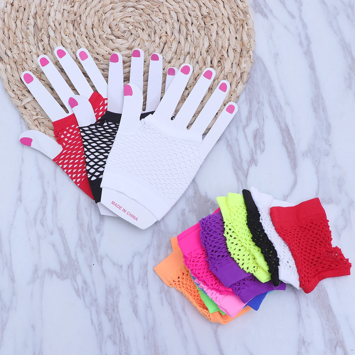 

12 Pair Fingerless Gloves Coarse Party Street Dance Performance Accessories for Women Easy to Wash Durable