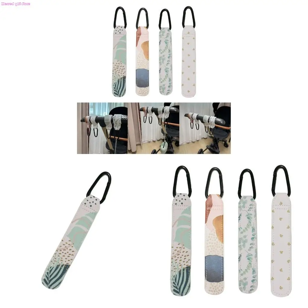 D0JC Multipurpose Baby Pushchair Hook Using Strong PU Leather and Alloy for Bike Handlebars Strollers and Pram Carts