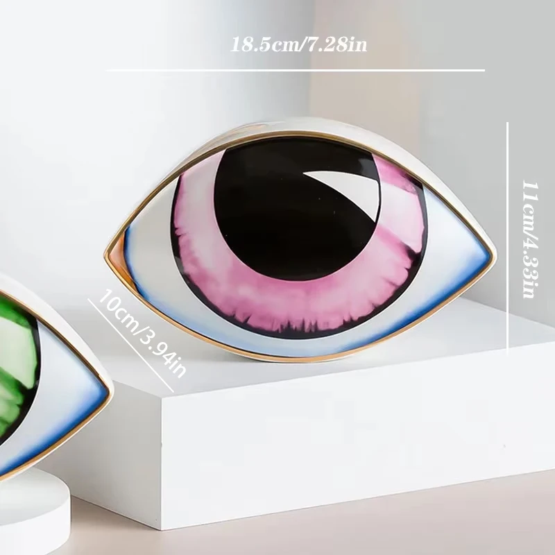 Nordic Stil Keramik Teufel Auge Wohnkultur Auge Abstrakte Ornament Skulptur Statuen Studie Zimmer Abstrakte Dekoration Geschenk Geben – Detail 1