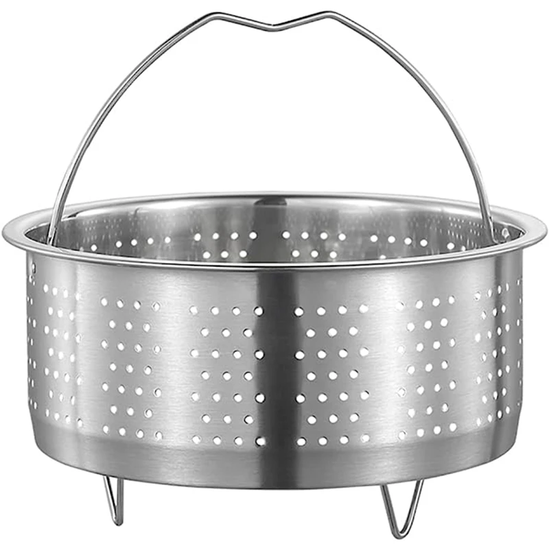 

1 PCS Stainless Steel Steamer Basket Metal Steamer Insert Steaming Rack Vegetables Fruit Colander Strainer With Handle Silver