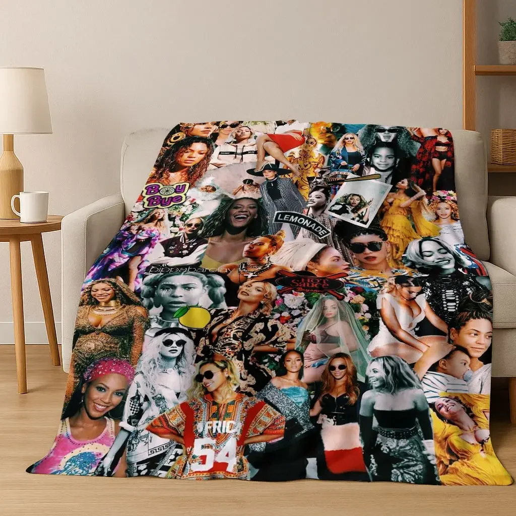 Beyoncé Pop Art Flanell-Überwurfdecke, weiche, gemütliche Decke für Schlafzimmer, Sofa, Picknick, Büro, Geschenk für Kinder und Erwachsene
