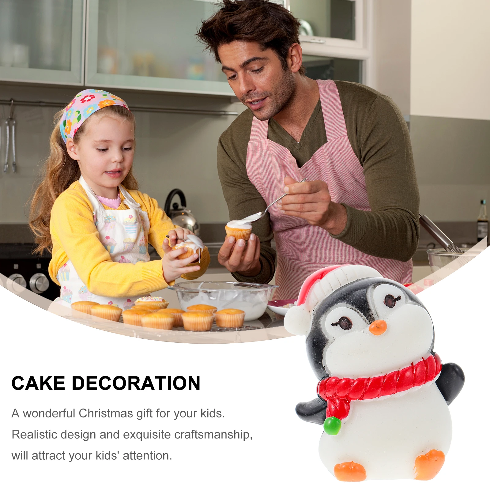 

3 pcs Resin Penguin Decorations Mini Craft Adornments For Christmas Home Garden Micro Landscape Ornaments Party Photo Props