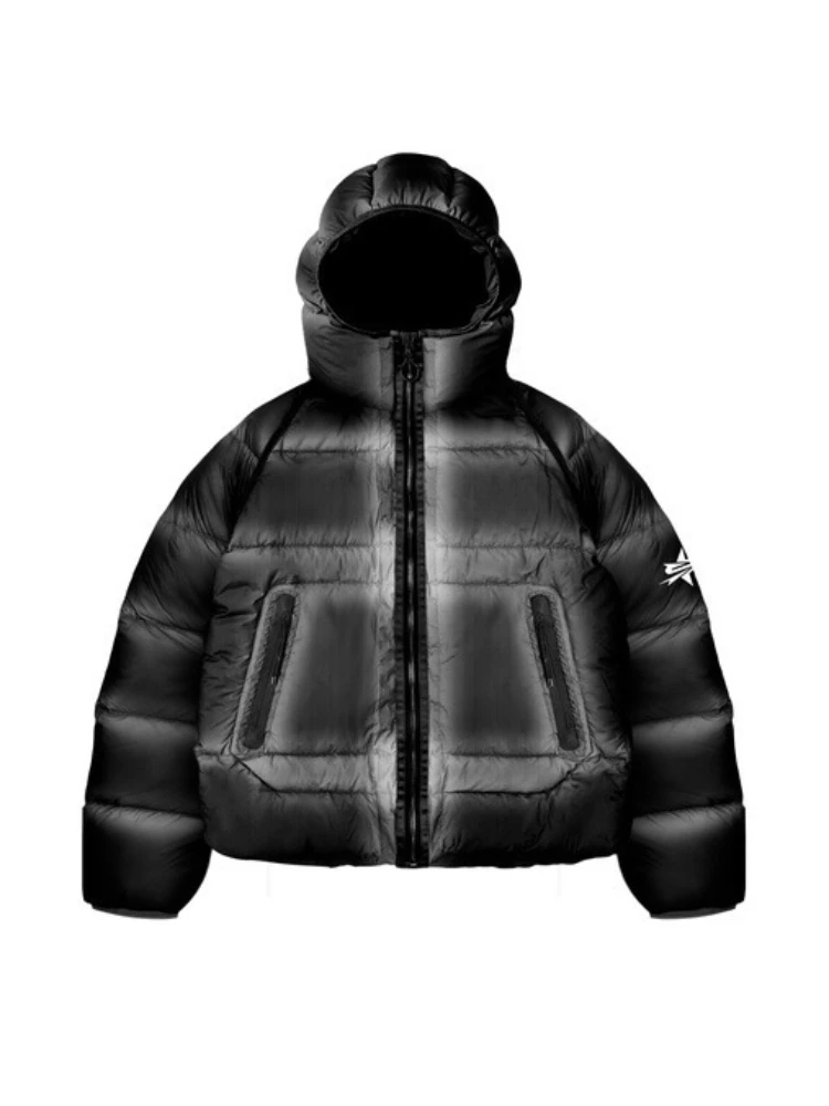 سويت شيرت كلاسيكي بغطاء للرأس بسحاب كبير الحجم للرجال، موضة دافئة وغير رسمية Y2K هيب هوب بلون سادة شتوي فضفاض Harajuku