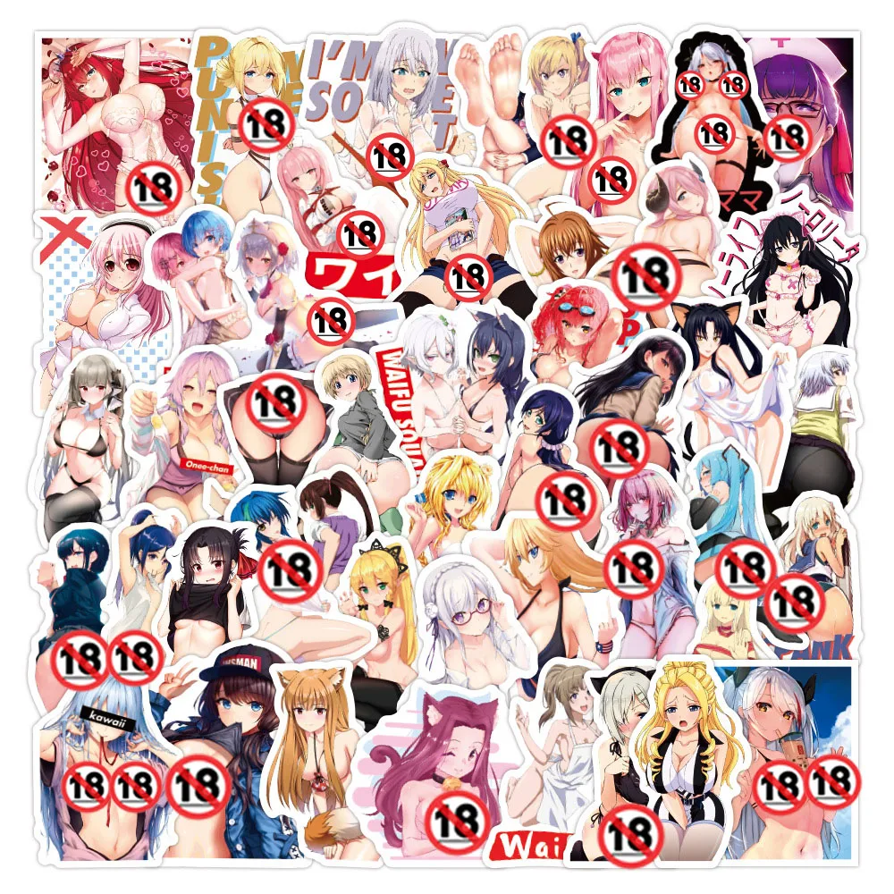 10/30/50/100pcs Cartoon Anime Sexy Girl Stickers Toy DIY Luggage Phone Case Laptop Waifu Bunny Girls Hentai Sticker Decals Packs