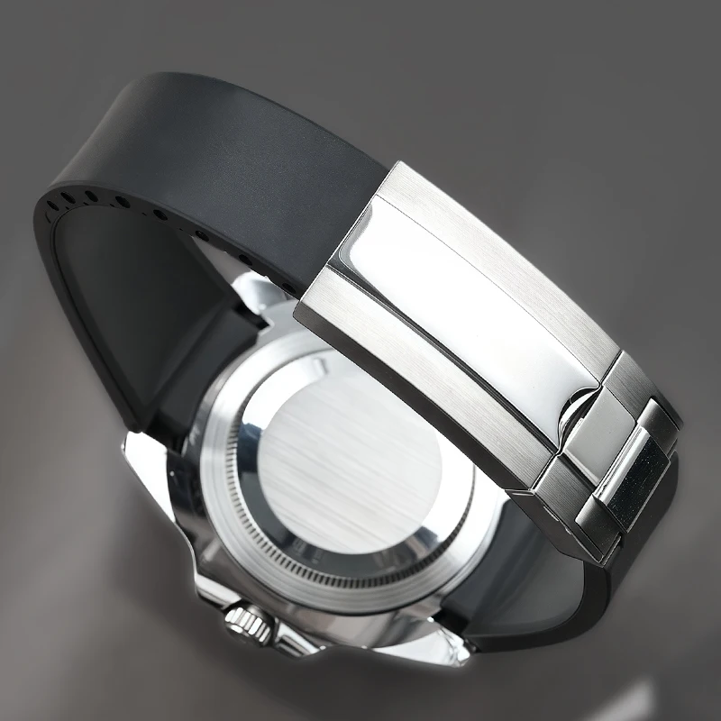 Cinturino per orologio in gomma FKM con estremità curve da 20 mm Cinturino per orologio resistente al sudore per bracciale da polso Rolex Submariner Style e Omega x Swatch