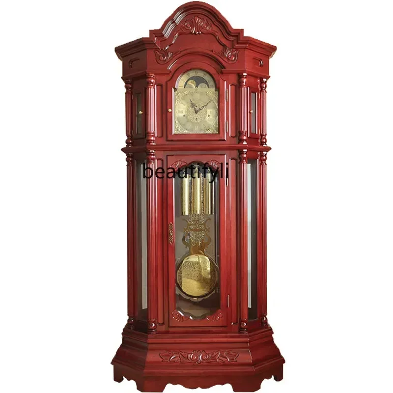 B178 Large Wood Carving German Hermle Movement Solid Wood European the Grandfather Clock Living Room Large Pendulum Clock