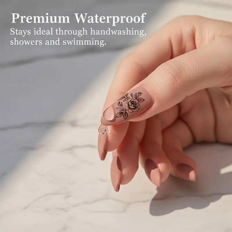 Stylish Women’s Nail Stickers Self Adhesive Fun English Patterns for DIY Nail Artists