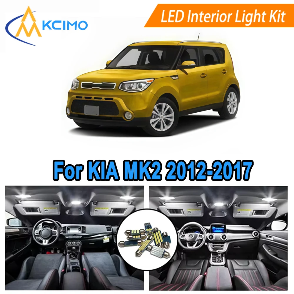 

LED Interior Lights For KIA MK2 (2012-2017) Super Bright 6000K Bulbs Direct Fit for Map Dome Door Courtesy Light​s