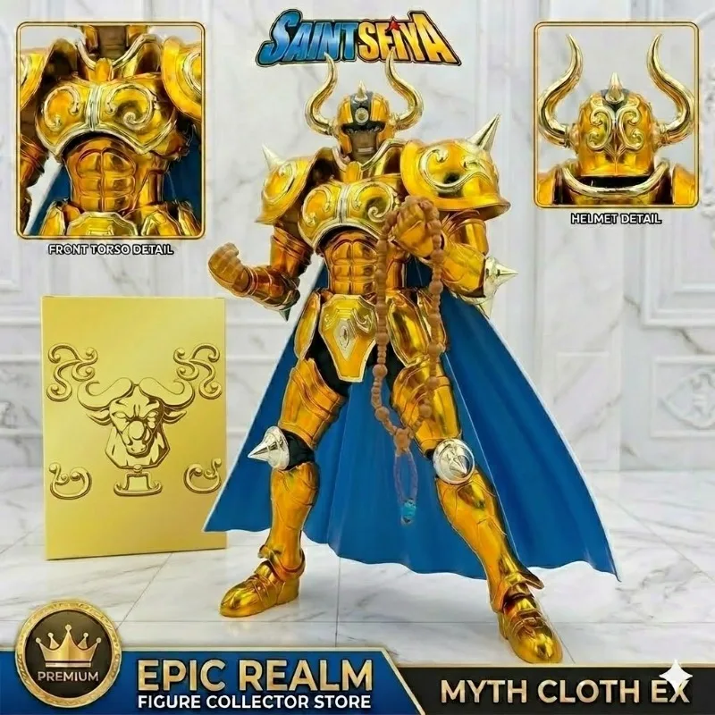 Novo em Estoque: Boneco de Ação Cavaleiros do Zodíaco - Armadura de Metal 9H Shipping CS Model Metal Armor Saint Seiya Myth Cloth EX Taurus Aldebaran Cavaleiros Dourados