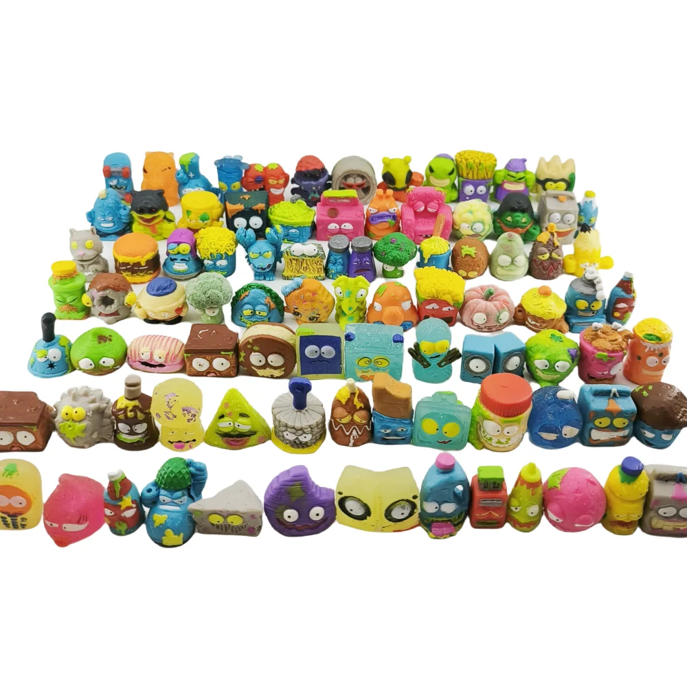 50 Uds Mini basura Zomlings Pack figuras suaves 2-4cm muñecas Grossery Gang colección de basura modelo Figuras juguetes de cumpleaños regalo para niños