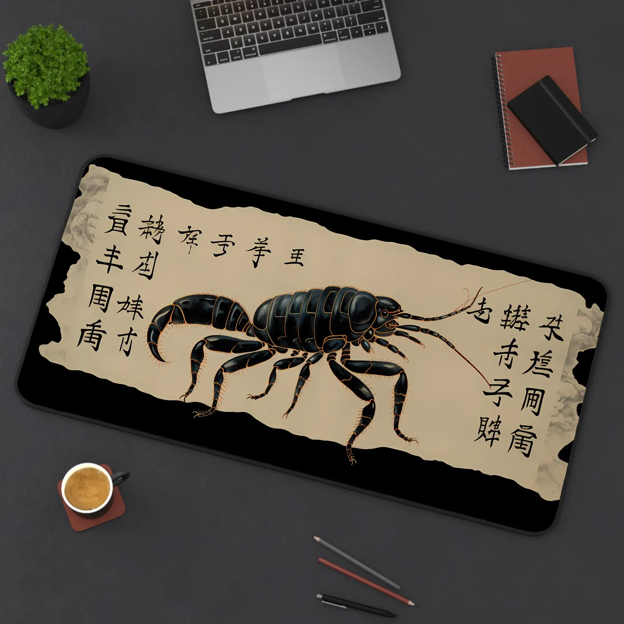 Scorpion Japanese-style Placemat, Non-slip and Waterproof Gaming Mouse Pad,minimalist Office Decor Mat,perfect Gift for Friends.