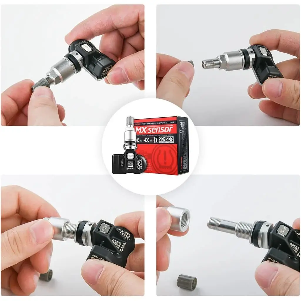 4 قطعة Autel TPMS MX-الاستشعار 315 ميجا هرتز و 433 ميجا هرتز 2in1 أجهزة استشعار ضغط الإطارات الصيف الإطارات تبادل المشبك العالمي في