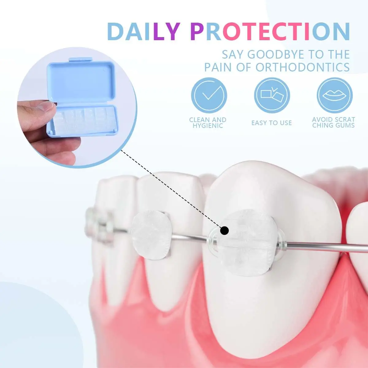 شمع الأقواس الملون للعناية بالأسنان شمع تقويم الأسنان لارتداء الأقواس ، شمع تخفيف تقويم الأسنان #5
