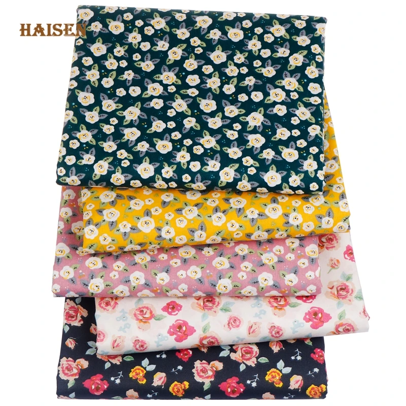 Gedruckt Twill Baumwolle Stoff Patchwork Set,Vintage Floral Serie, für DIY Nähen Quilten Baby & Kind der Material 5 stücke 40cm x 50cm