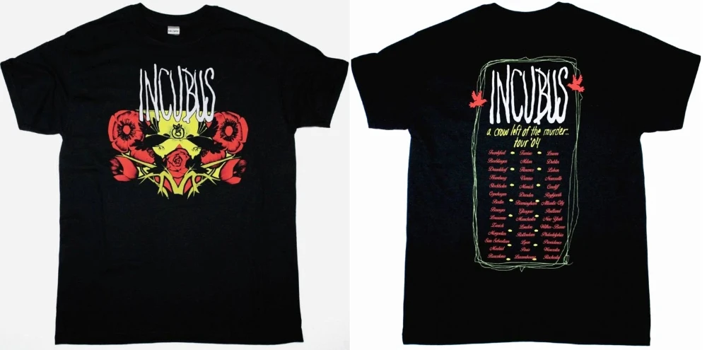 

Hot Incubus T-shirt A Crow Left of Murder Christmas Gift Men's and Women's Casual Printed Short Sleeves