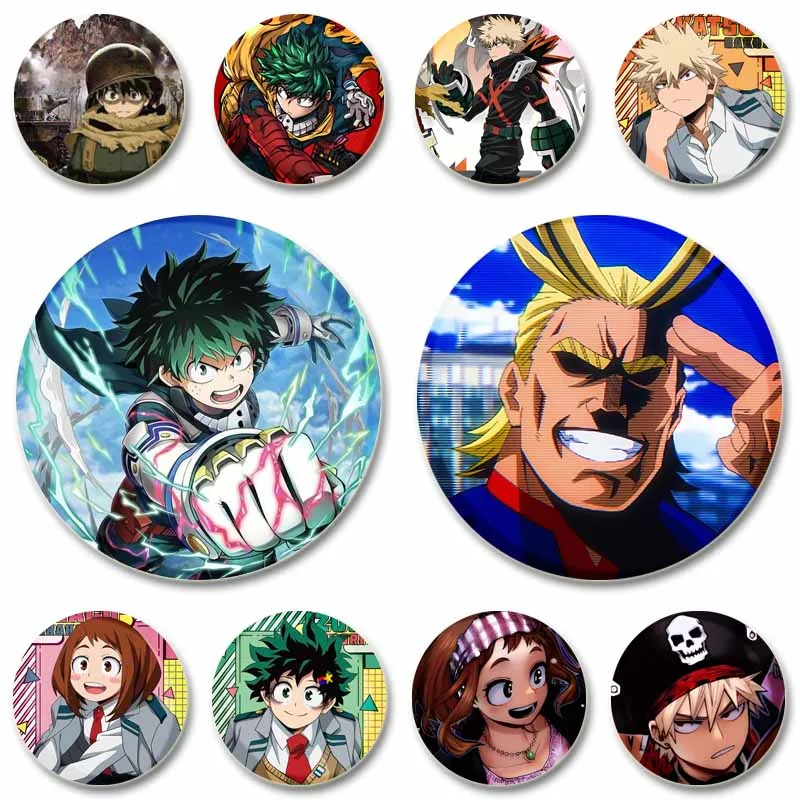 

My Hero Academia Anime Lapel Pins Cartoon Character Katsuki Shoto Izuku Brooches Backpack Collar Badge Accessories Jewelry Gift