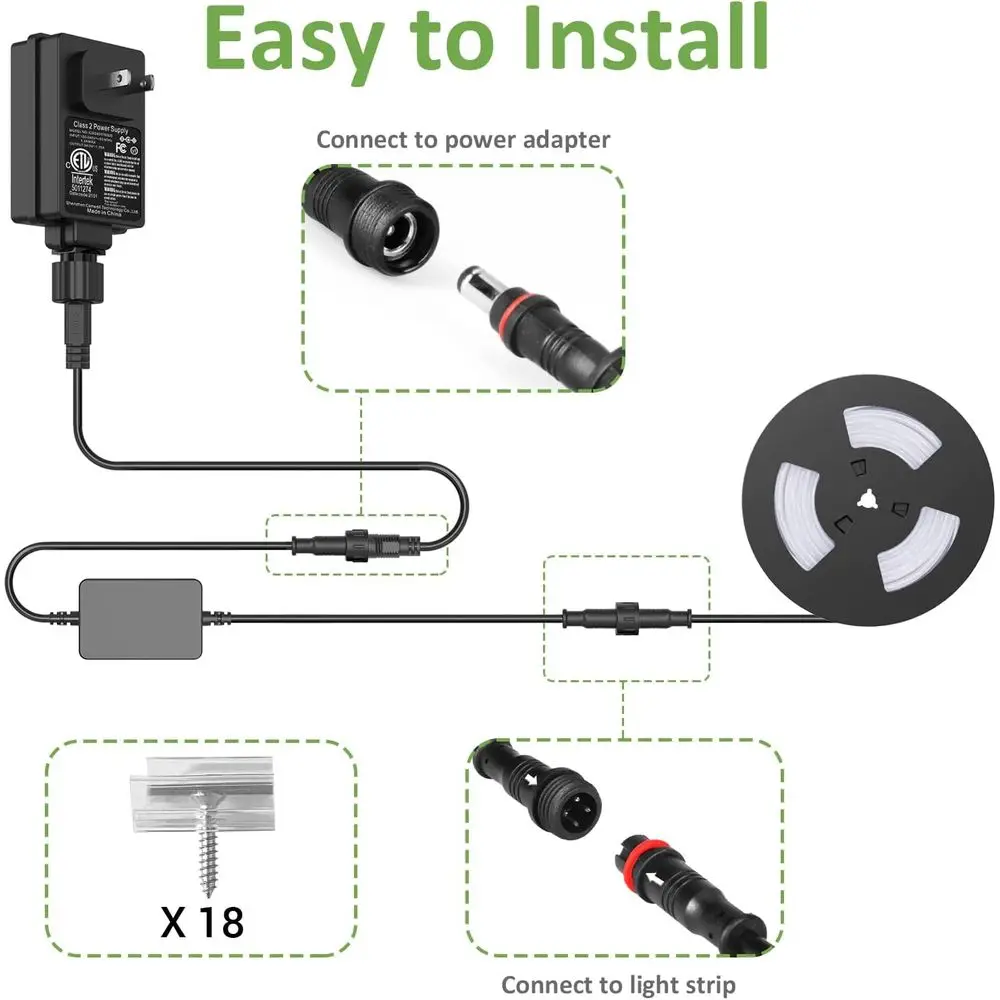 49.2ft RGB LED حبل ضوء، شريط ذكي خارجي مع مزامنة الموسيقى، التطبيق وجهاز التحكم عن بعد RF، عكس الضوء لإضاءة الحديقة والحفلات، 2 #6