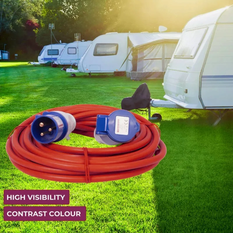 10 متر الثقيلة ربط قافلة كابل التخييم 16 أمبير 240 فولت التيار الكهربائي تمديد متنقل شاحنة التخييم مقاومة للاهتراء RV الملحقات