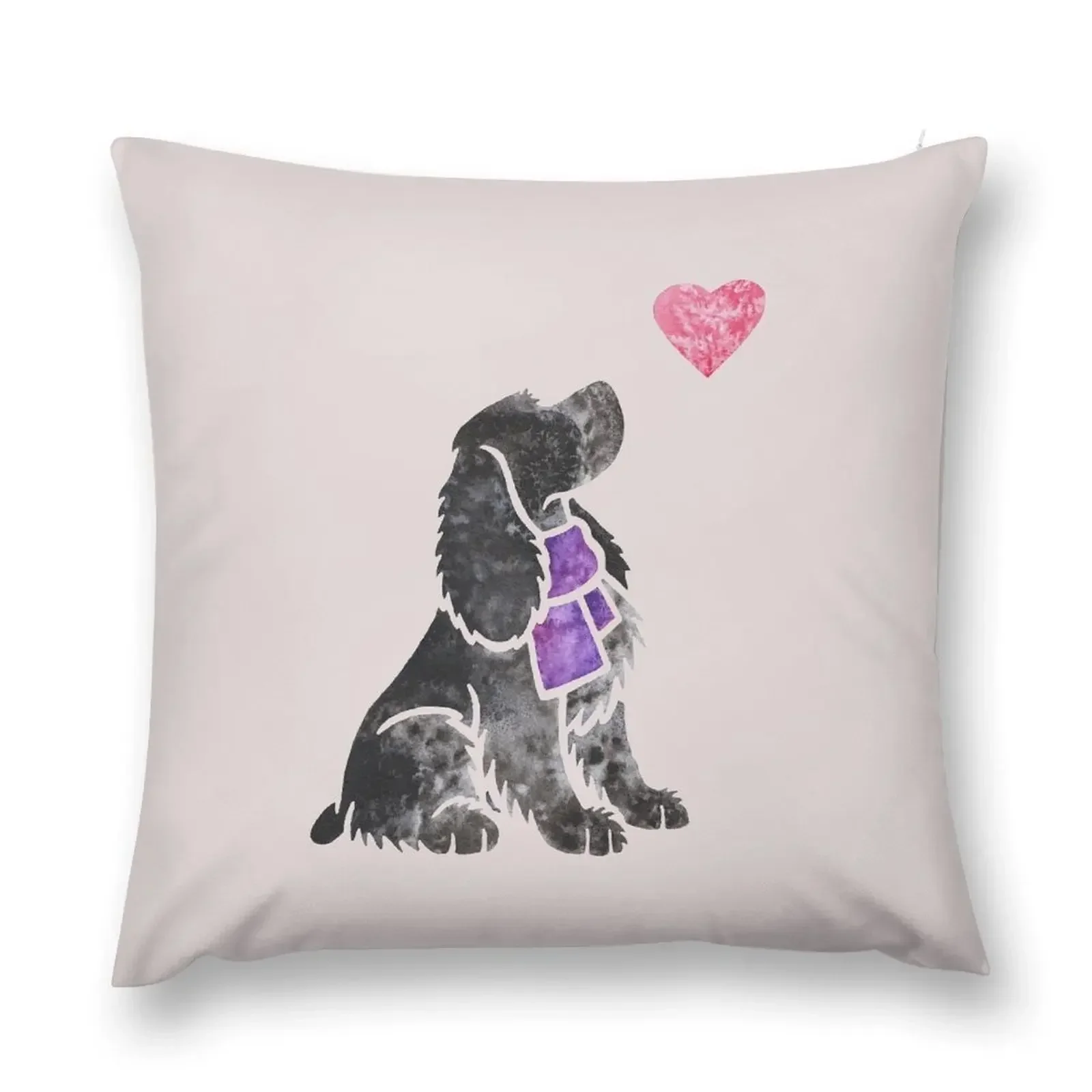 Watercolour English Cocker Spaniel (blue roan) Throw Pillow Christmas Covers Room decorating items pillow