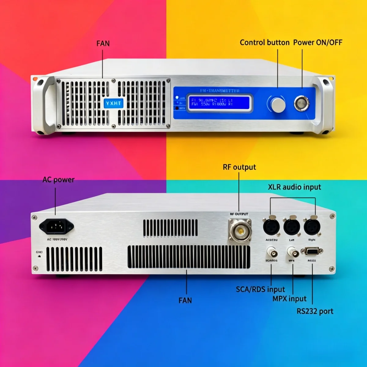 

HP- Church YXHT-1, 800W FM Transmitter, Outdoor Ceremony Audio, Long Range Heat Dissipation, Safe Reliable