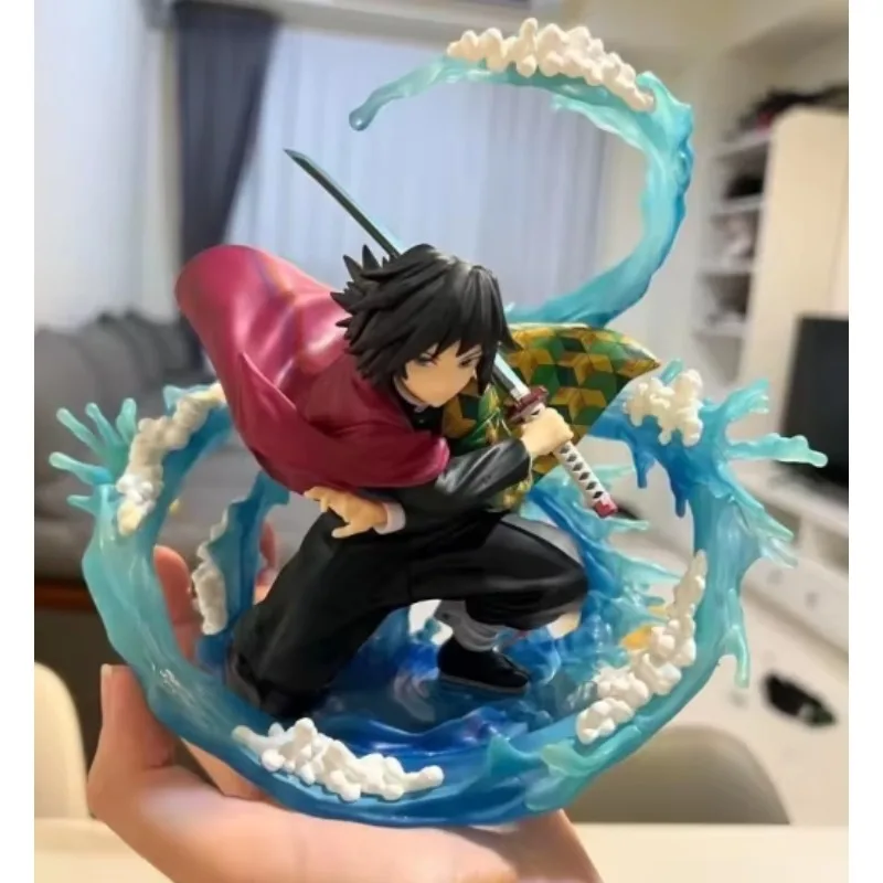 귀멸의 칼날 제로 토미오카 기유 수사신 피규어 17cm PVC 애니메이션 모델 데스크탑 장식품 귀멸의 칼날 스태츄 인형 장난감 선물