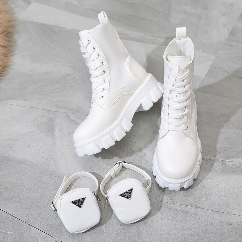 Women Boots Motorcycle Casual Shoes New Woman Leather Minimalist Classic Punk Female Mary Jane Goth Shoes Platform Boots Women image 6