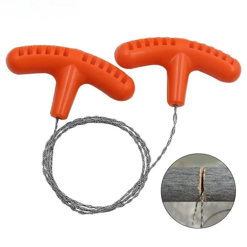 

High-quality Multi-purpose Mini Pocket Wire Saw Stainless Steel Wire Saw Orange Outdoor Camping Emergency Survival Gear Tools