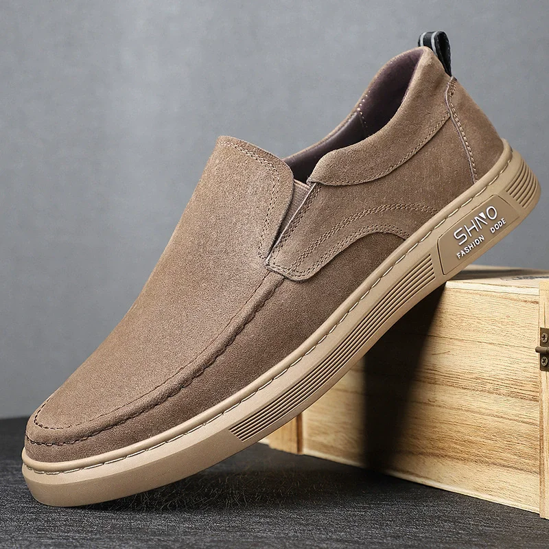 

Men Leather Casual Men Shoes Genuine Cowhide Slip on Fashion Luxury Handmade Business Formal Dress Office Shoes
